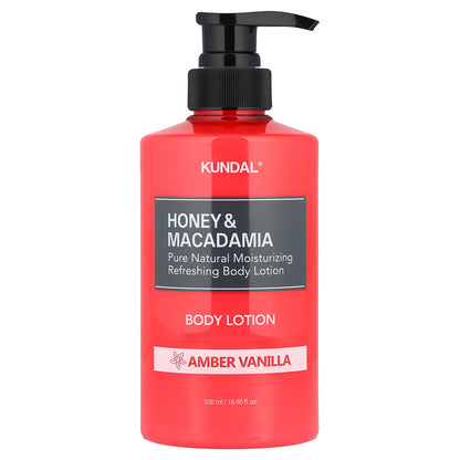 Kundal, Honey & Macadamia Body Lotion, Amber Vanilla, 16.9 fl oz (500 ml)