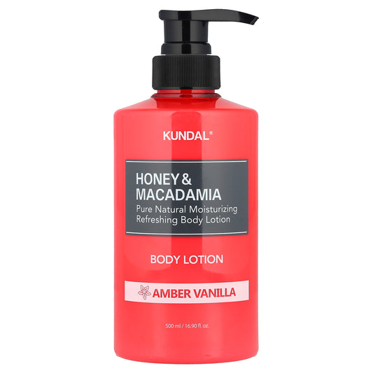 Kundal, Honey & Macadamia Body Lotion, Amber Vanilla, 16.9 fl oz (500 ml)