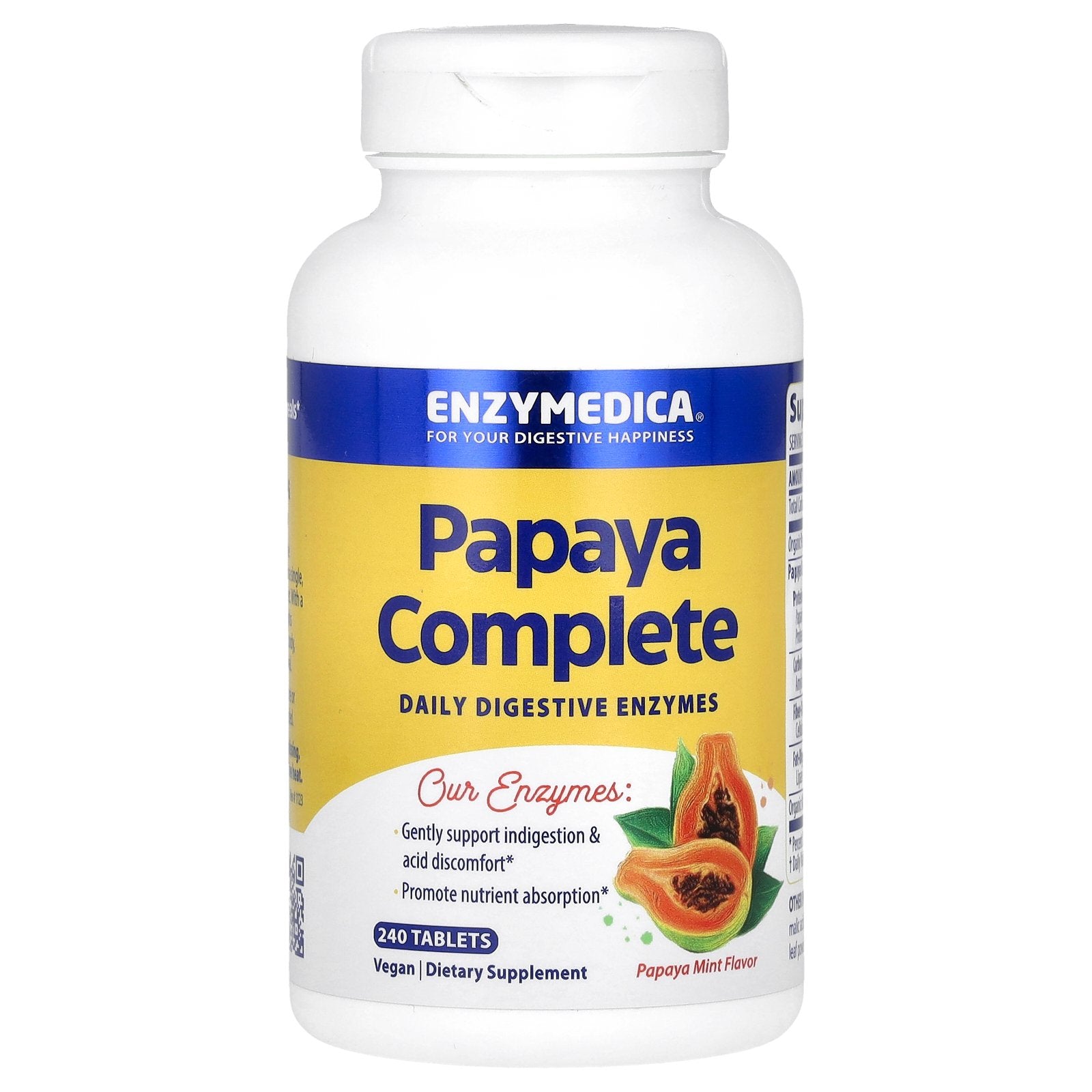 Enzymedica, Papaya Complete, Papaya Mint, 240 Tablets