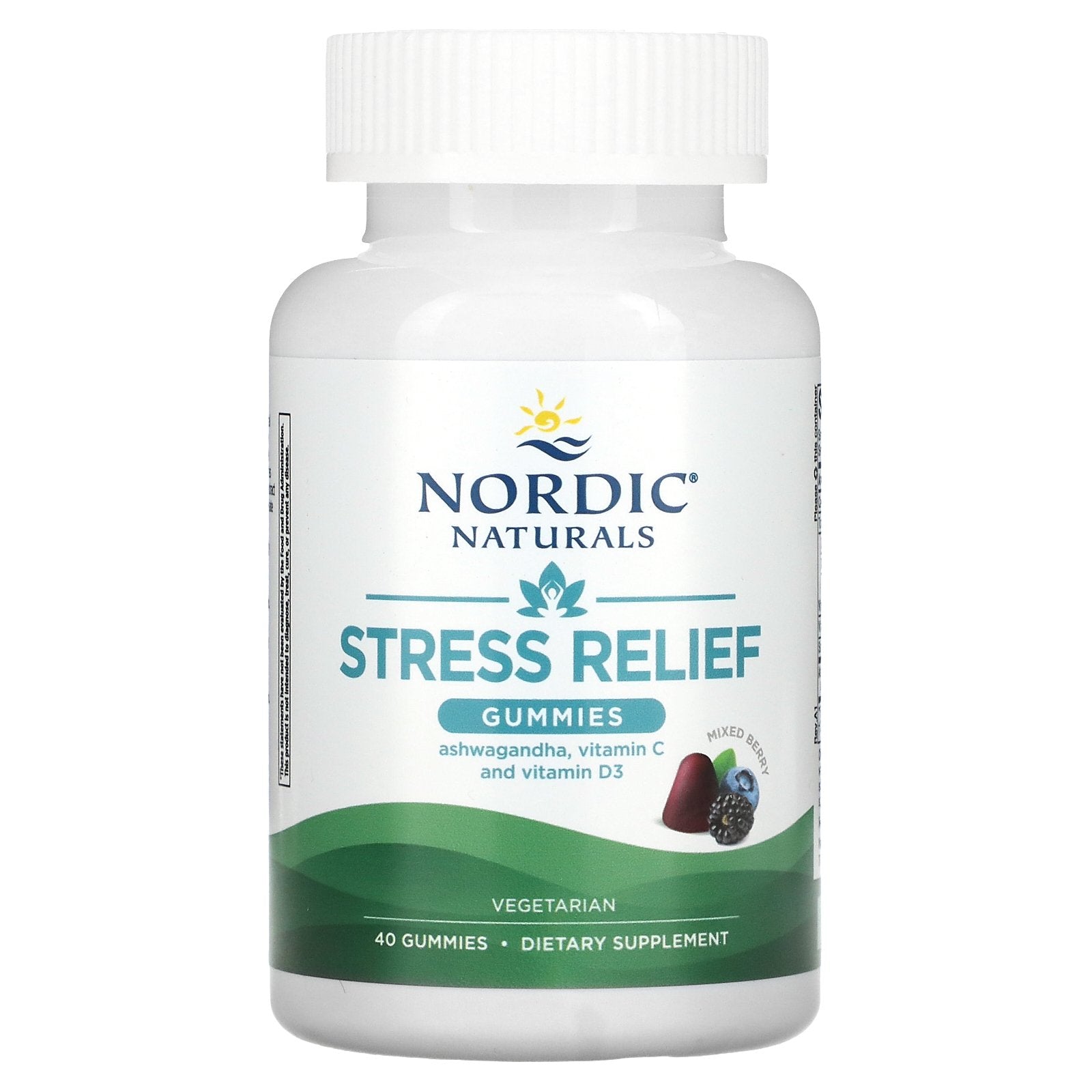 Nordic Naturals, Stress Relief Gummies, Mixed Berry, 40 Gummies