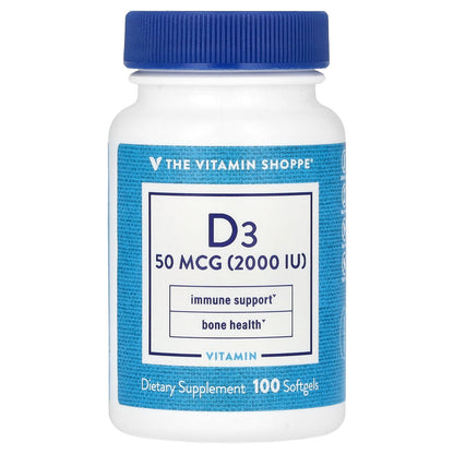 The Vitamin Shoppe, Vitamin D3, 50 mcg (2,000 IU), 100 Softgels