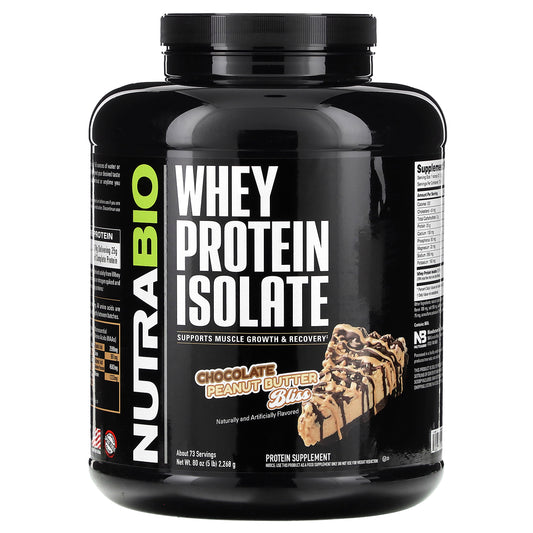 NutraBio, Whey Protein Isolate, Chocolate Peanut Butter Bliss, 5 lb (2,268 g)