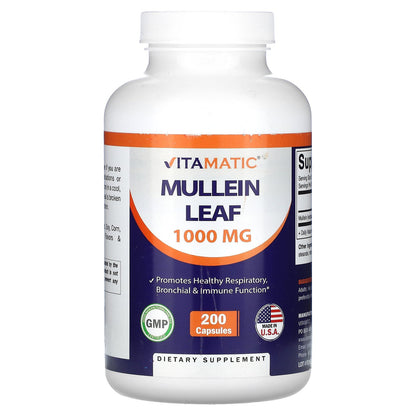 Vitamatic, Mullein Leaf, 1,000 mg, 200 Capsules (333 mg per Capsule)