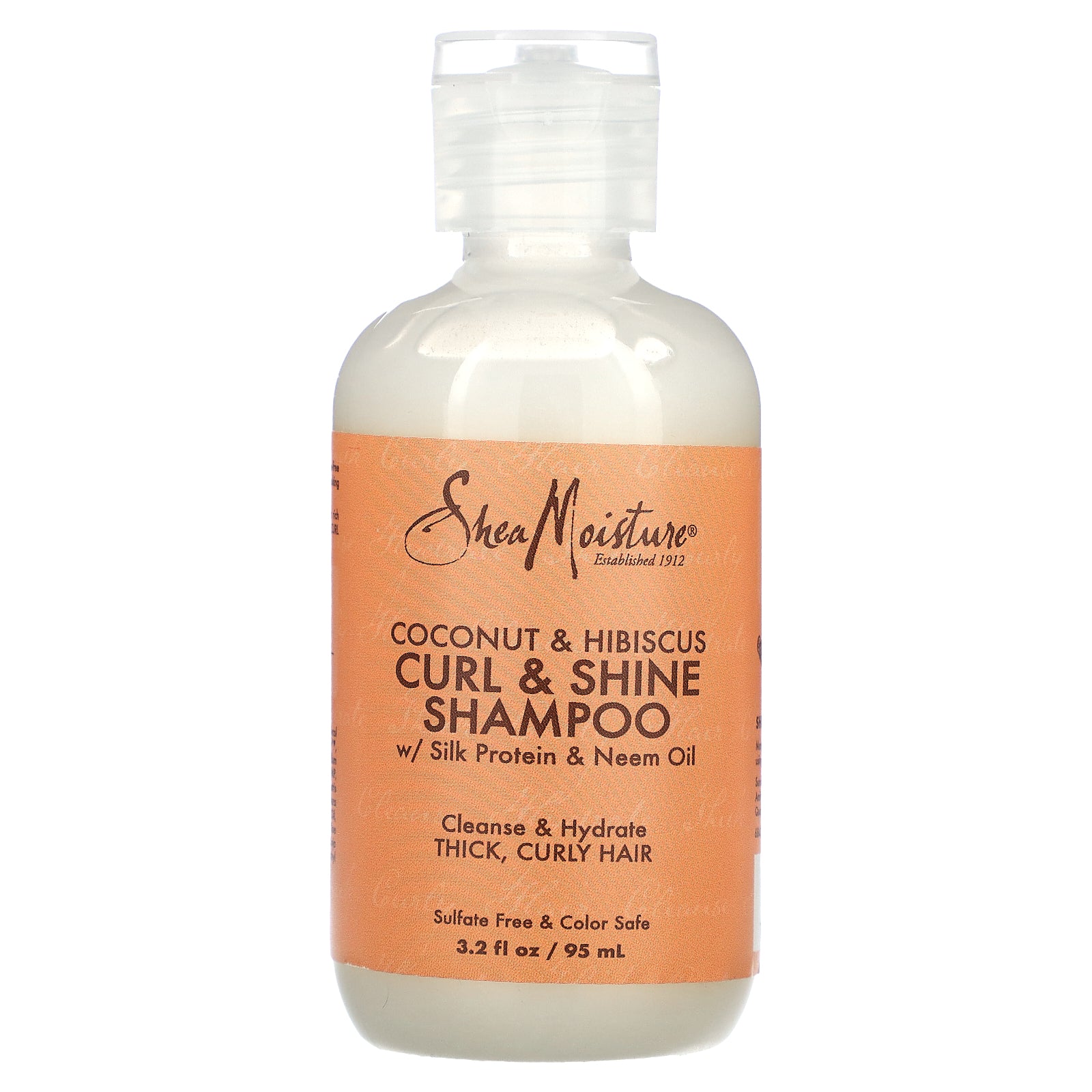 SheaMoisture, Curl & Shine Shampoo, Thick, Curly Hair, Coconut & Hibiscus, 3.2 fl oz (95 ml)