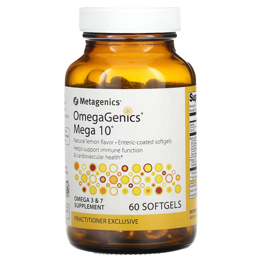 Metagenics, OmegaGenics Mega 10, Natural Lemon, 60 Softgels