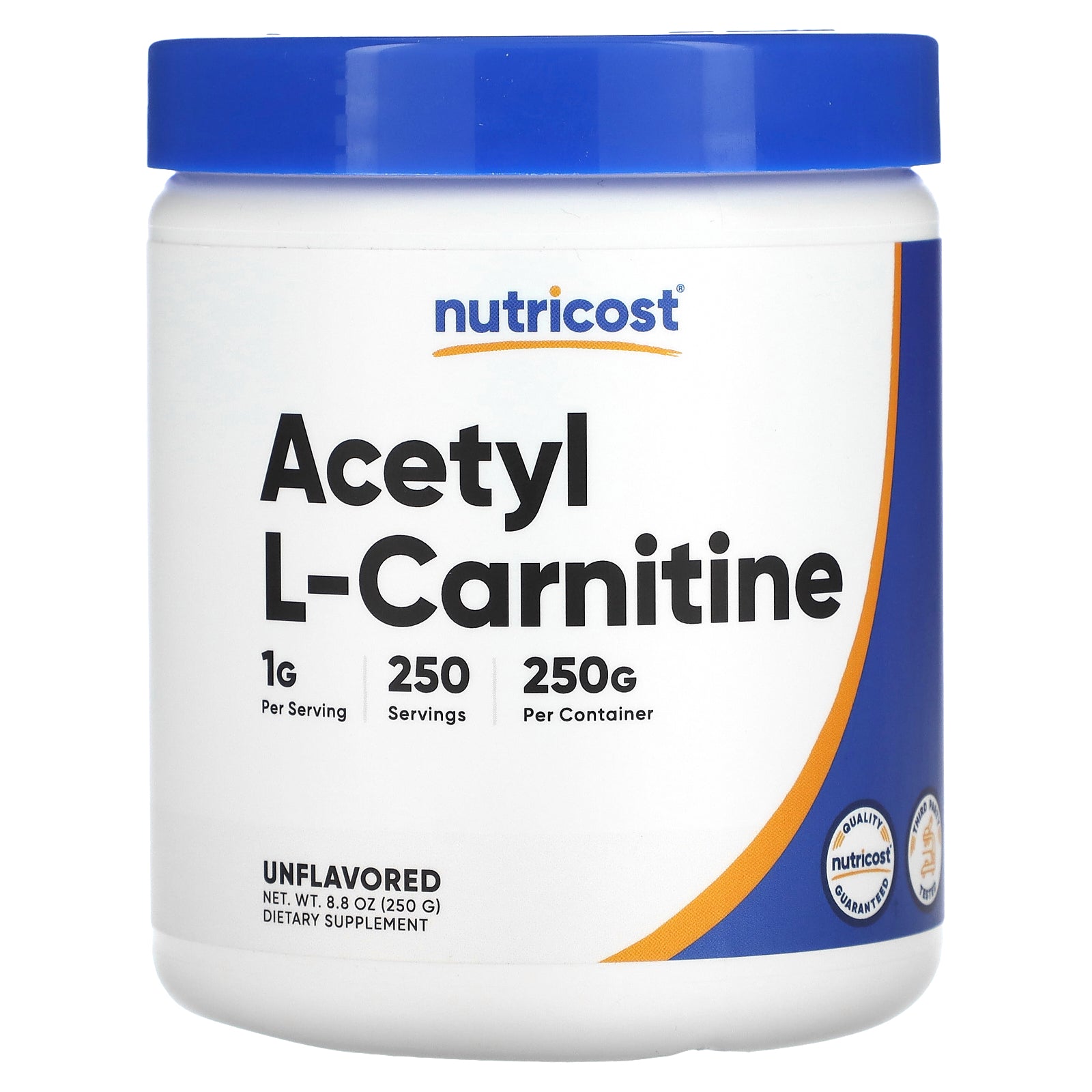 Nutricost, Acetyl L-Carnitine, Unflavored, 8.8 oz (250 g)