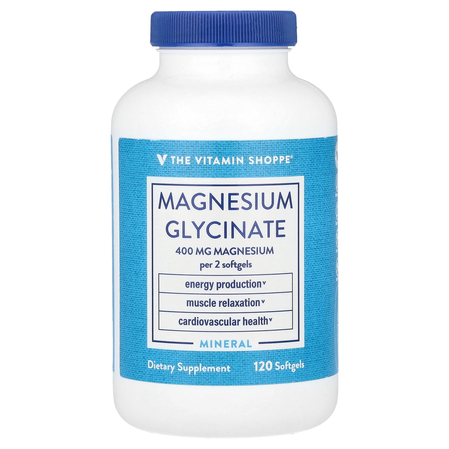 The Vitamin Shoppe, Magnesium Glycinate, 400 mg, 120 Softgel (200 mg per Softgel)