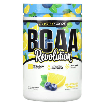 MuscleSport, BCAA, Revolution, Blueberry Lemonade, 15.9 oz (450 g)