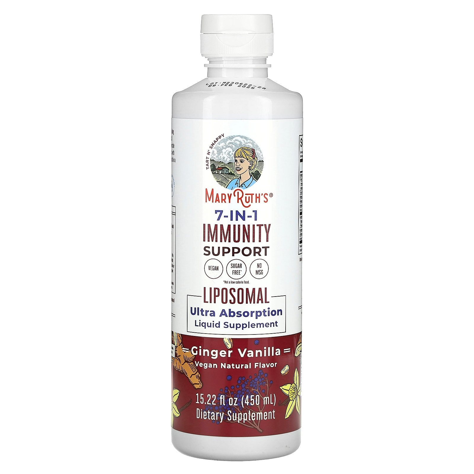 MaryRuth's, 7-in-1 Immunity Support Liposomal, Ultra Absorption, Ginger Vanilla, 15.22 fl oz (450 ml)