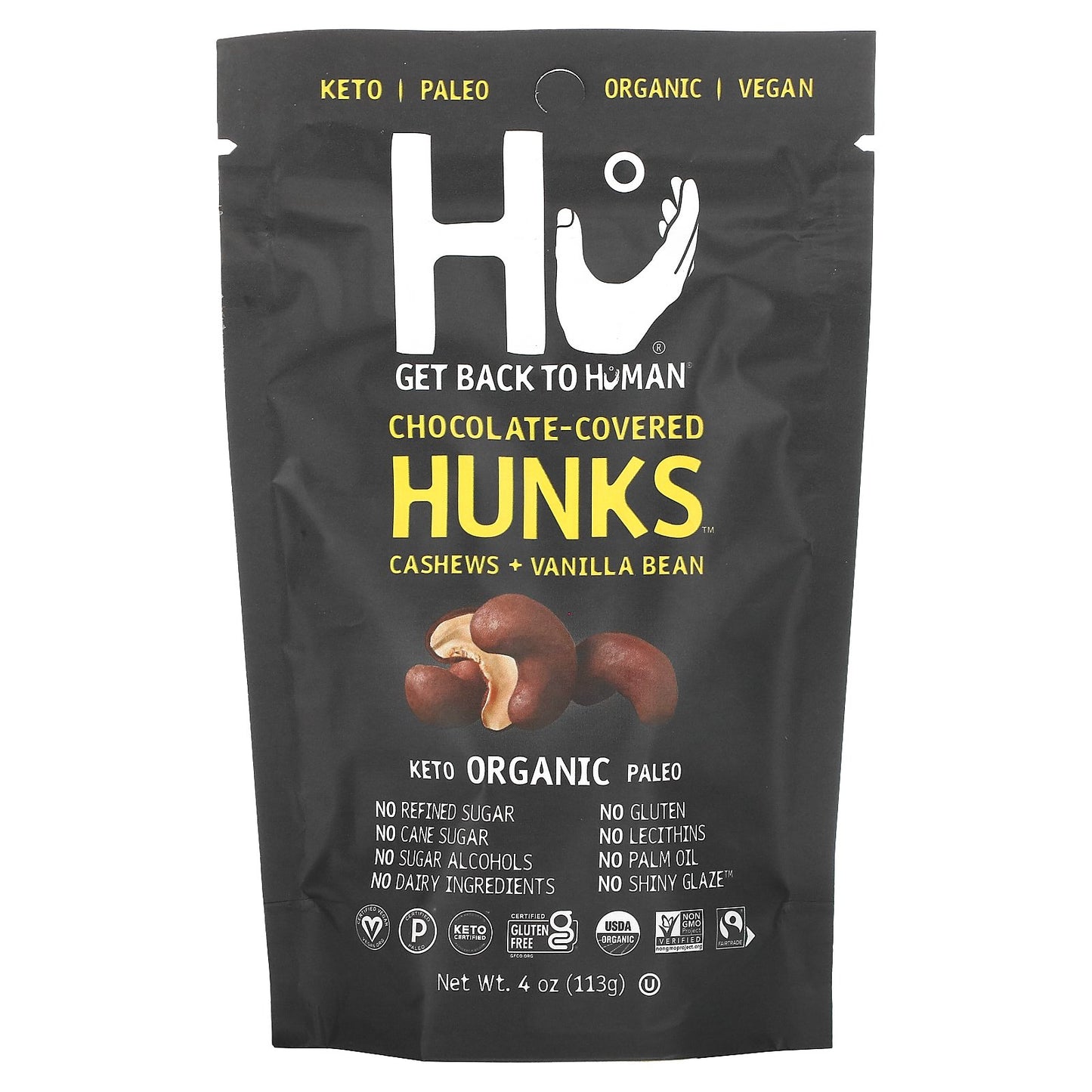 Hu, Chocolate-Covered Hunks, Cashews + Vanilla Bean,  4 oz (113 g)