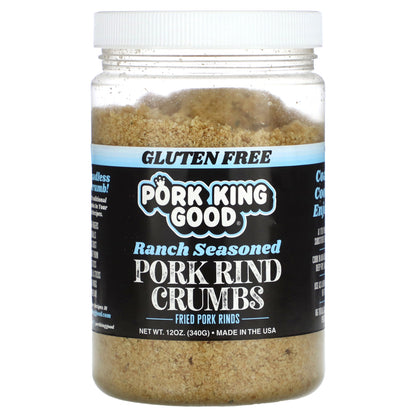 Pork King Good, Pork Rind Crumbs, Ranch Seasoned , 12 oz (340 g)