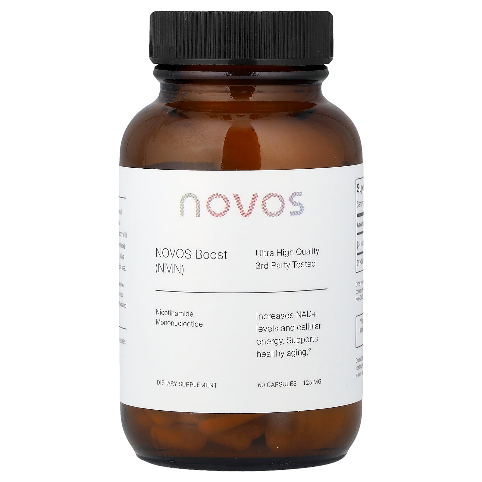NOVOS, Novos Boost (NMN), 60 Capsules (125 mg per Capsule)
