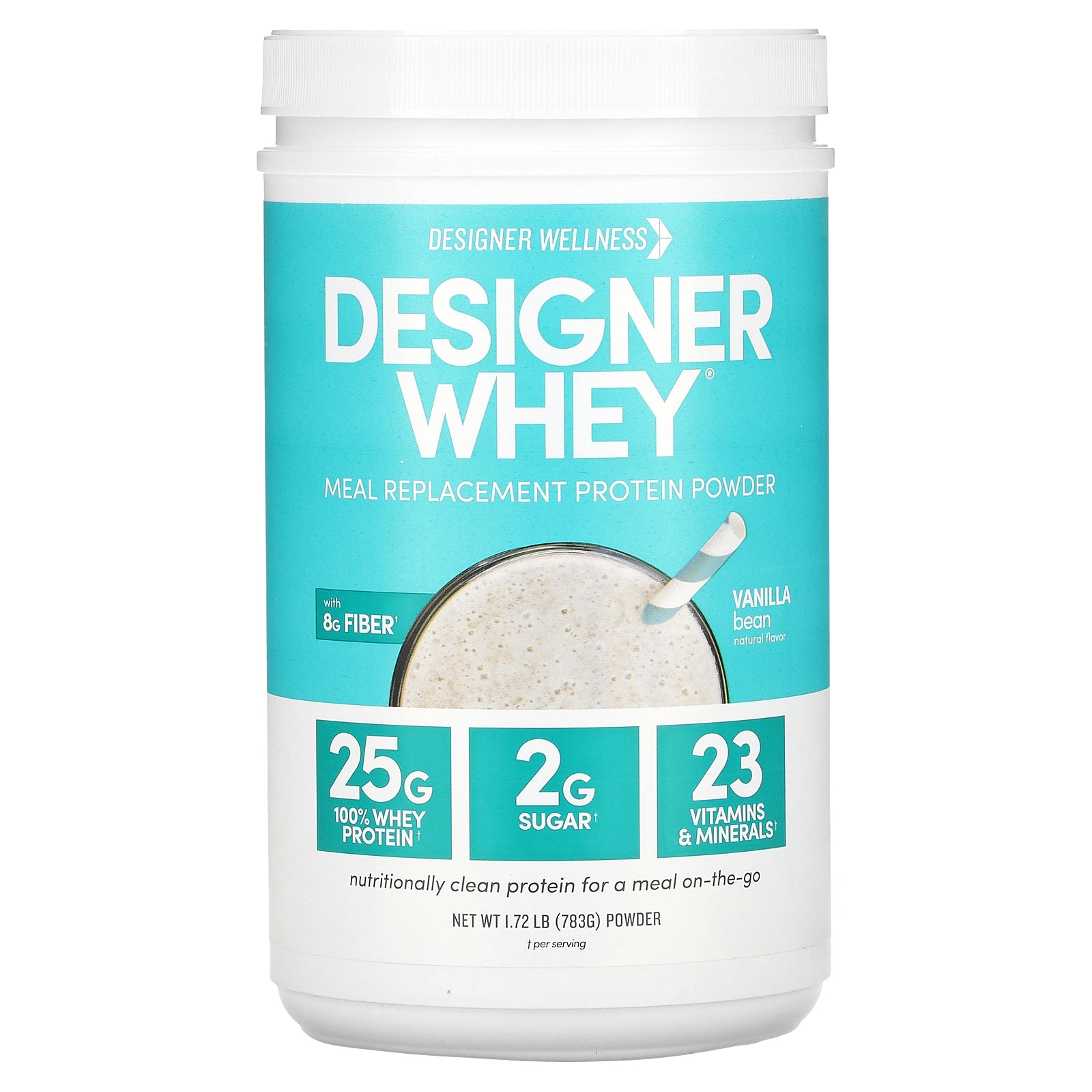 Designer Wellness, Designer Whey, Meal Replacement Protein Powder, Vanilla Bean, 1.72 lb (783 g)