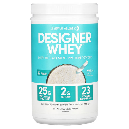 Designer Wellness, Designer Whey, Meal Replacement Protein Powder, Vanilla Bean, 1.72 lb (783 g)