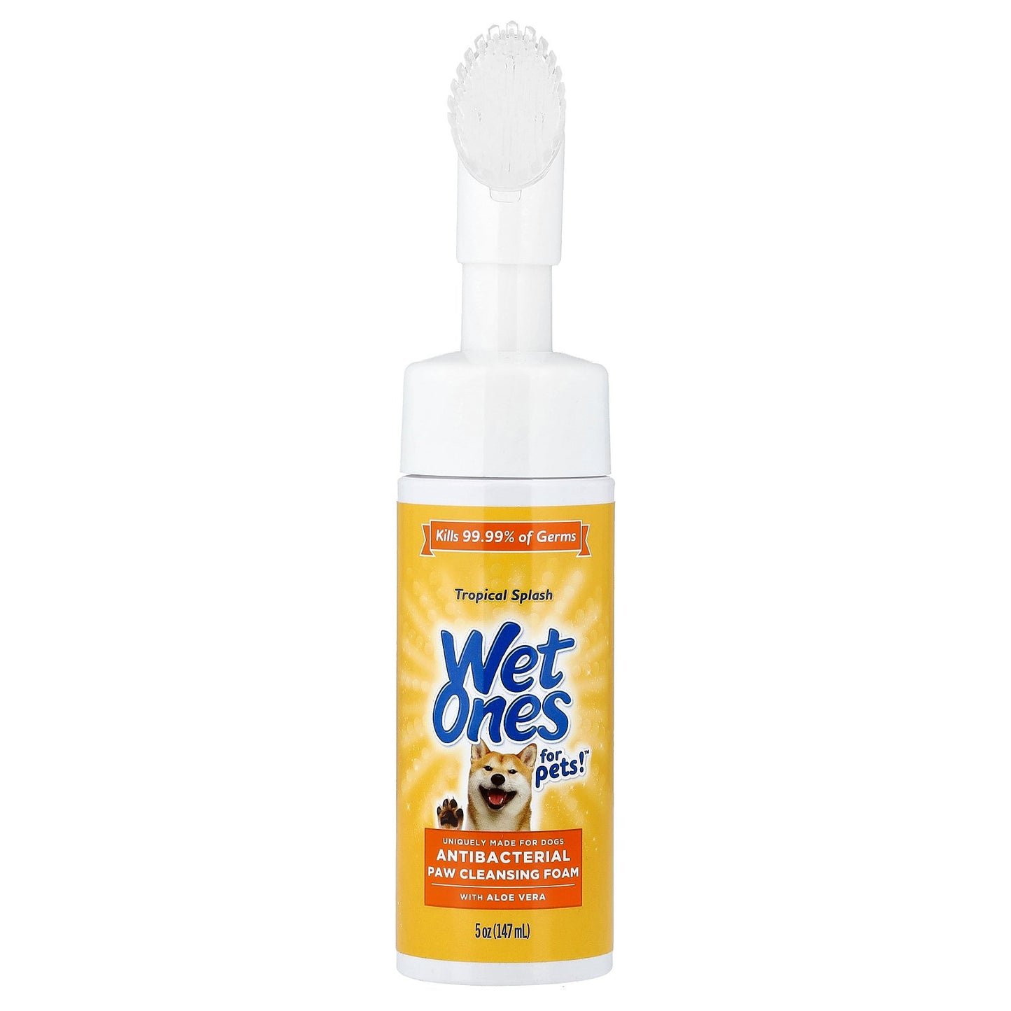 Wet Ones, For Pets™ Antibacterial Paw Cleansing Foam, For Dogs, Tropical Splash , 5 oz (147 ml)
