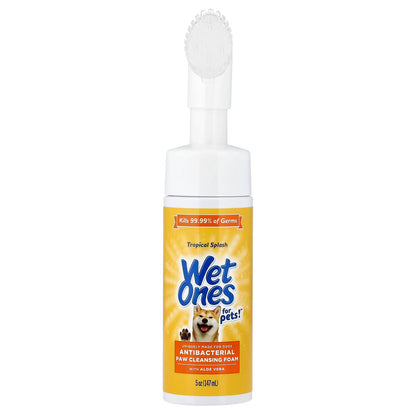 Wet Ones, For Pets™ Antibacterial Paw Cleansing Foam, For Dogs, Tropical Splash , 5 oz (147 ml)