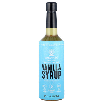 Lakanto, Vanilla Syrup, 25.4 fl oz (750 ml)