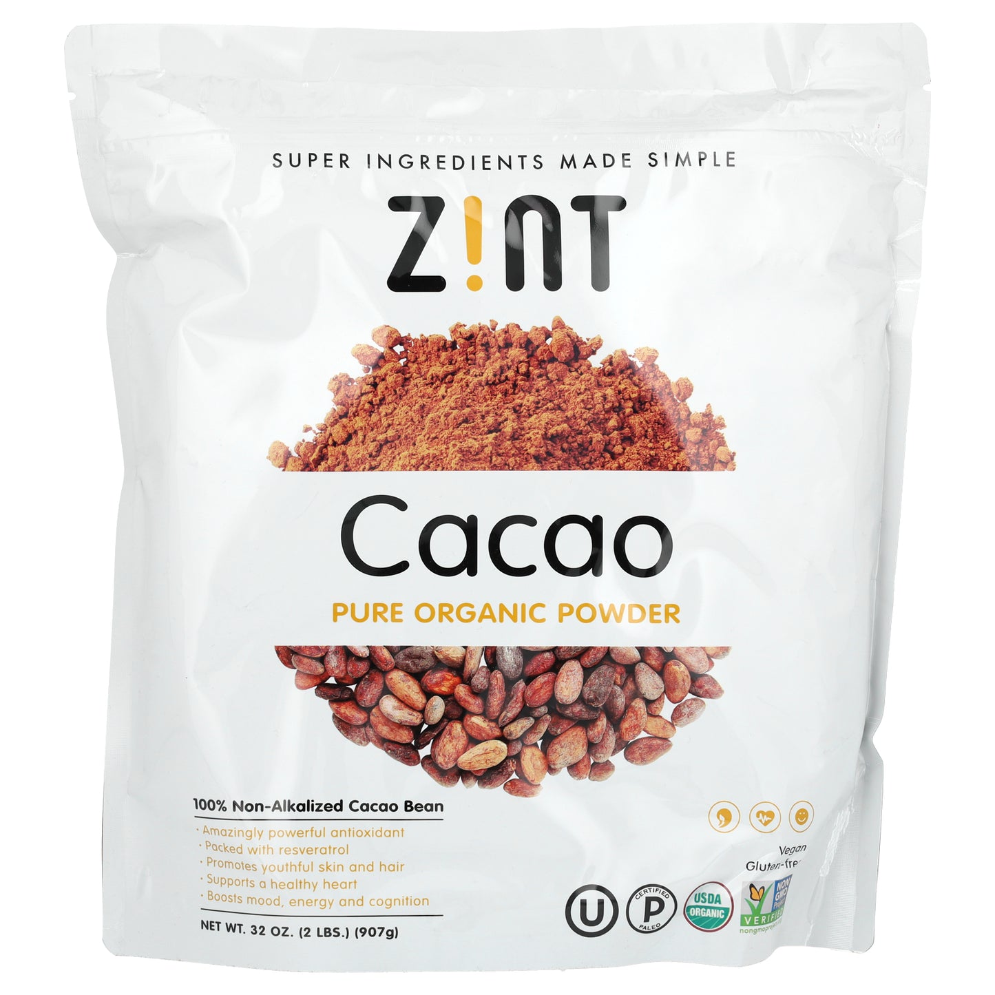 Zint, Pure Organic Powder, Cacao , 32 oz (907 g)