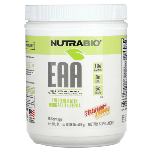 NutraBio, EAA, Strawberry Lemonade, 0.88 lb (401 g)