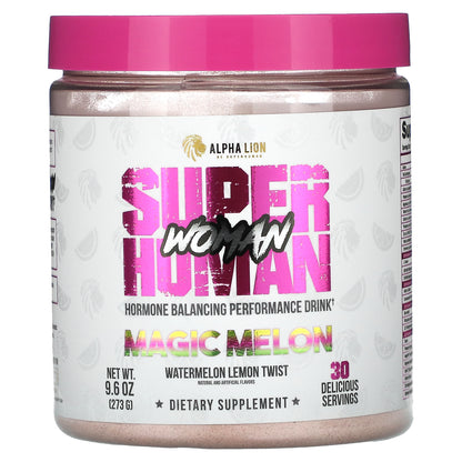 ALPHA LION, SuperHuman Woman, Hormone Balancing Performance Drink, Magic Melon, Watermelon Lemon Twist, 9.6 oz (273 g)