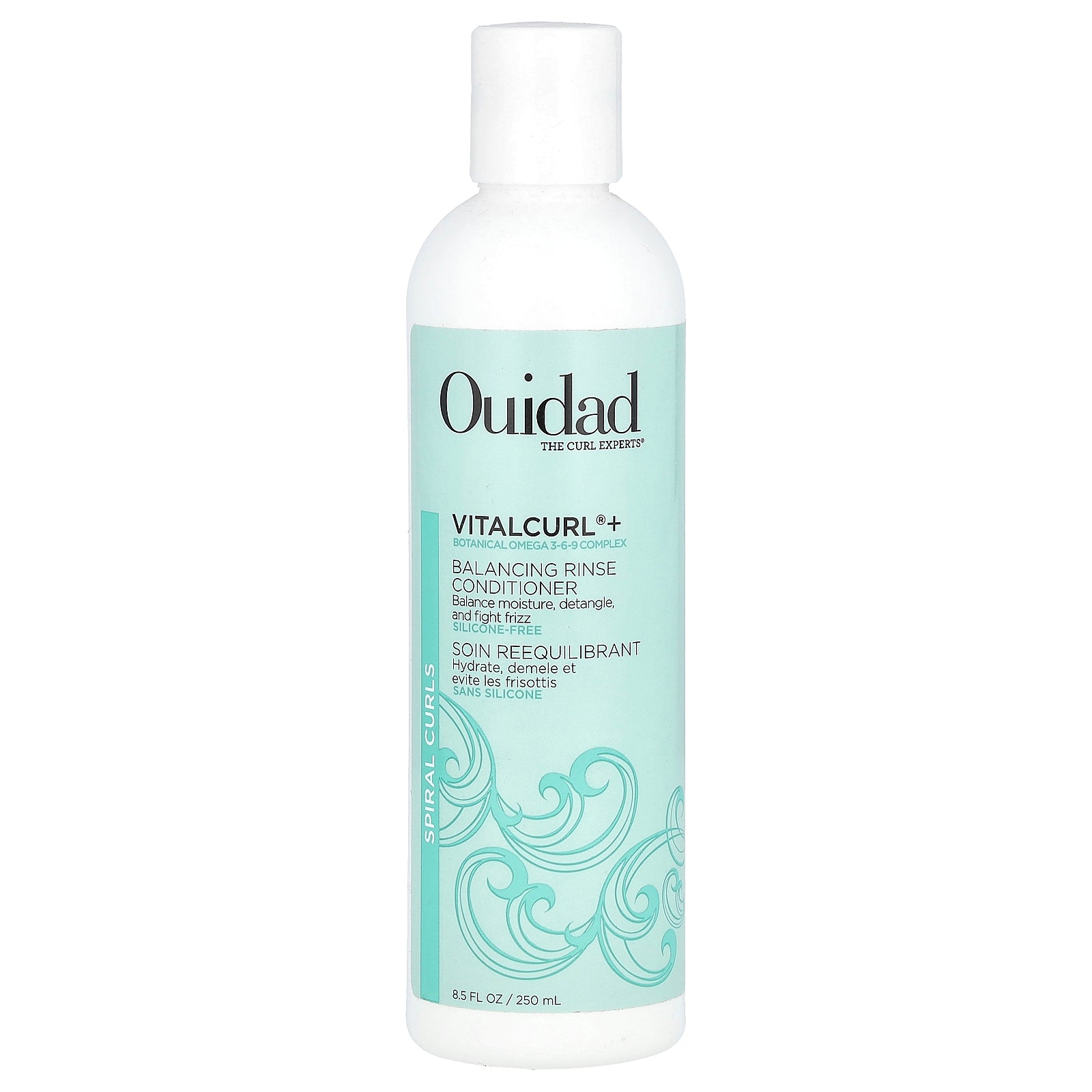 Ouidad, VitalCurl®+, Balancing Rinse Conditioner, Spiral Curls, 8.5 fl oz (250 ml)