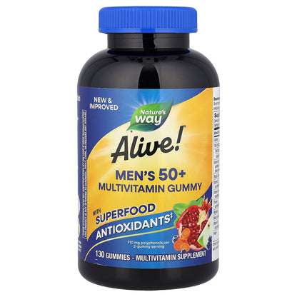 Nature's Way, Alive!® Men's 50+ Multivitamin Gummy, Fruit, 130 Gummies