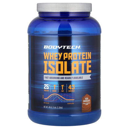 BodyTech, Whey Protein Isolate, Rich Chocolate, 3 lbs (1.36 kg)