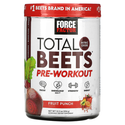 Force Factor, Total Beets®, Pre-Workout, Fruit Punch, 12.5 oz (354 g)