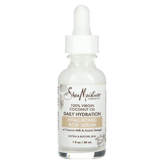 SheaMoisture, 100% Virgin Coconut Oil, Daily Hydration Hyaluronic Acid Serum, 1 fl oz (30 ml)