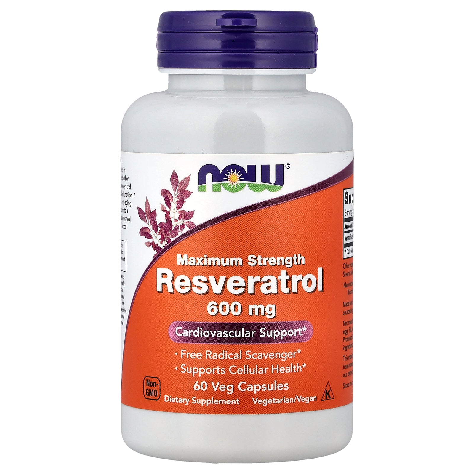 NOW Foods, Resveratrol, 600 mg, 60 Veg Capsule