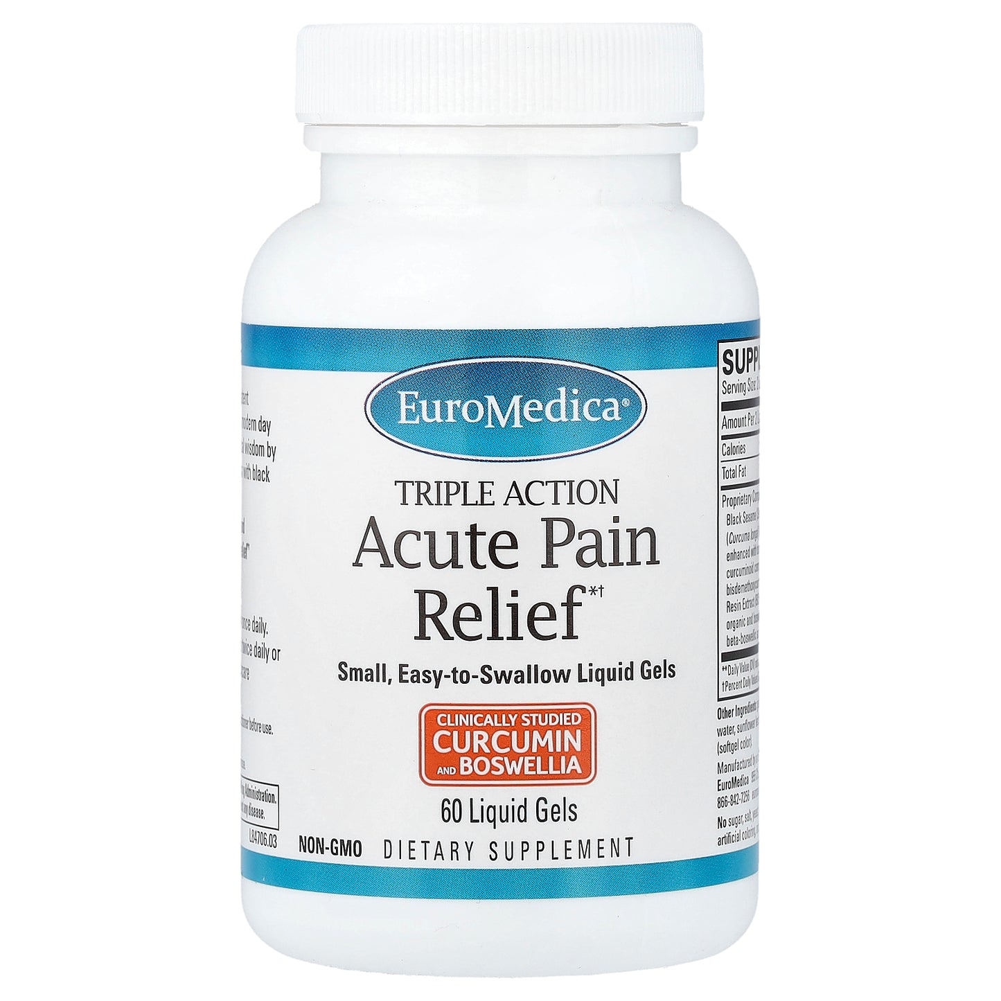 EuroMedica, Acute Pain Relief, 60 Liquid Gels