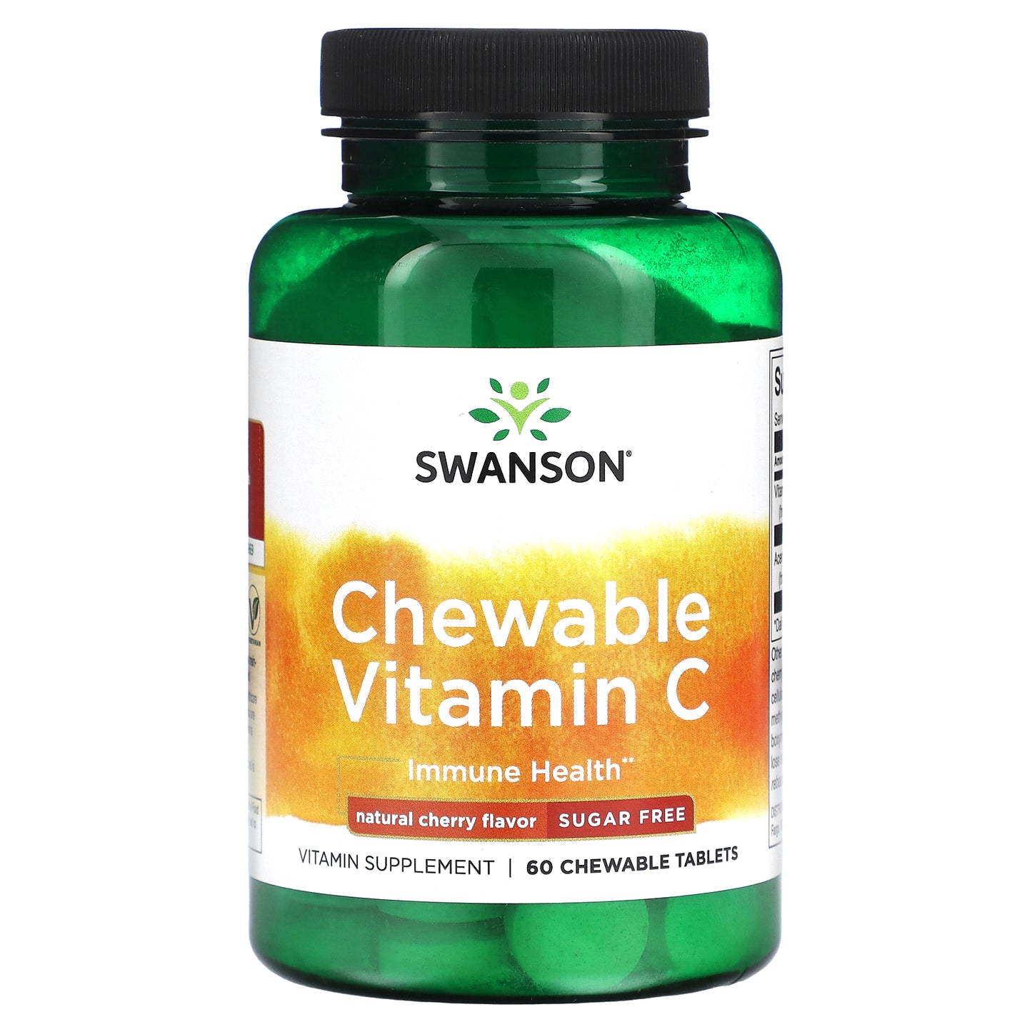 Swanson, Chewable Vitamin C, Sugar Free, Natural Cherry, 60 Chewable Tablets