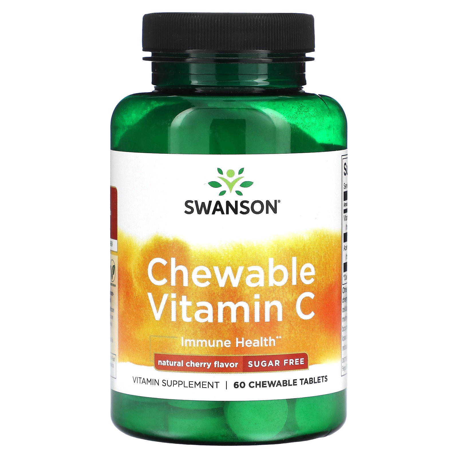 Swanson, Chewable Vitamin C, Sugar Free, Natural Cherry, 60 Chewable Tablets