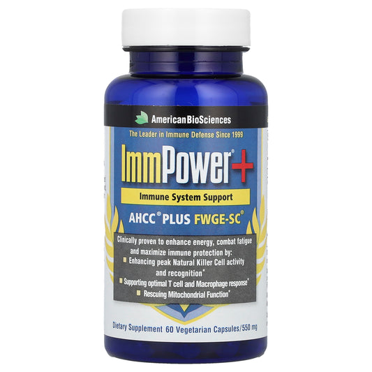 American Biosciences, ImmPower®+, AHCC® Plus FWGE-SC®, 60 Vegetarian Capsules