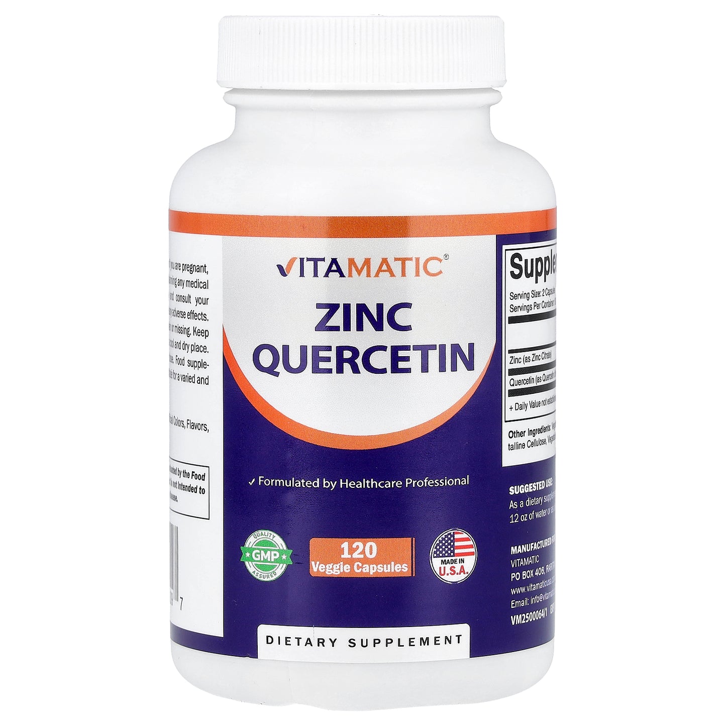 Vitamatic, Zinc Quercetin, 120 Veggie Capsules