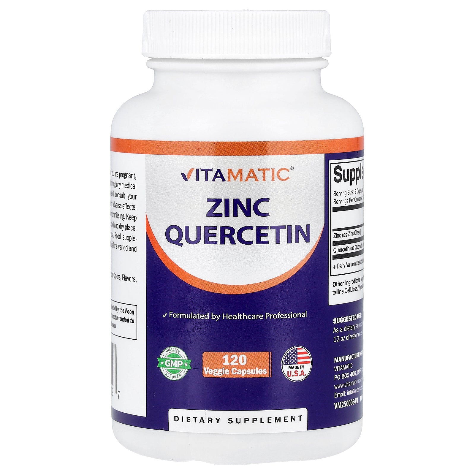 Vitamatic, Zinc Quercetin, 120 Veggie Capsules