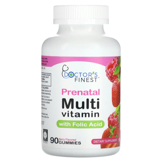 Doctor's Finest, Prenatal Multi Vitamin with Folic Acid, Berry , 90 Gummies