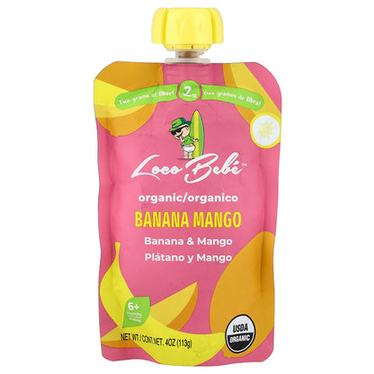 Loco Bebe, Organic Puree, 6+ Months, Banana Mango, 4 oz (113 g)