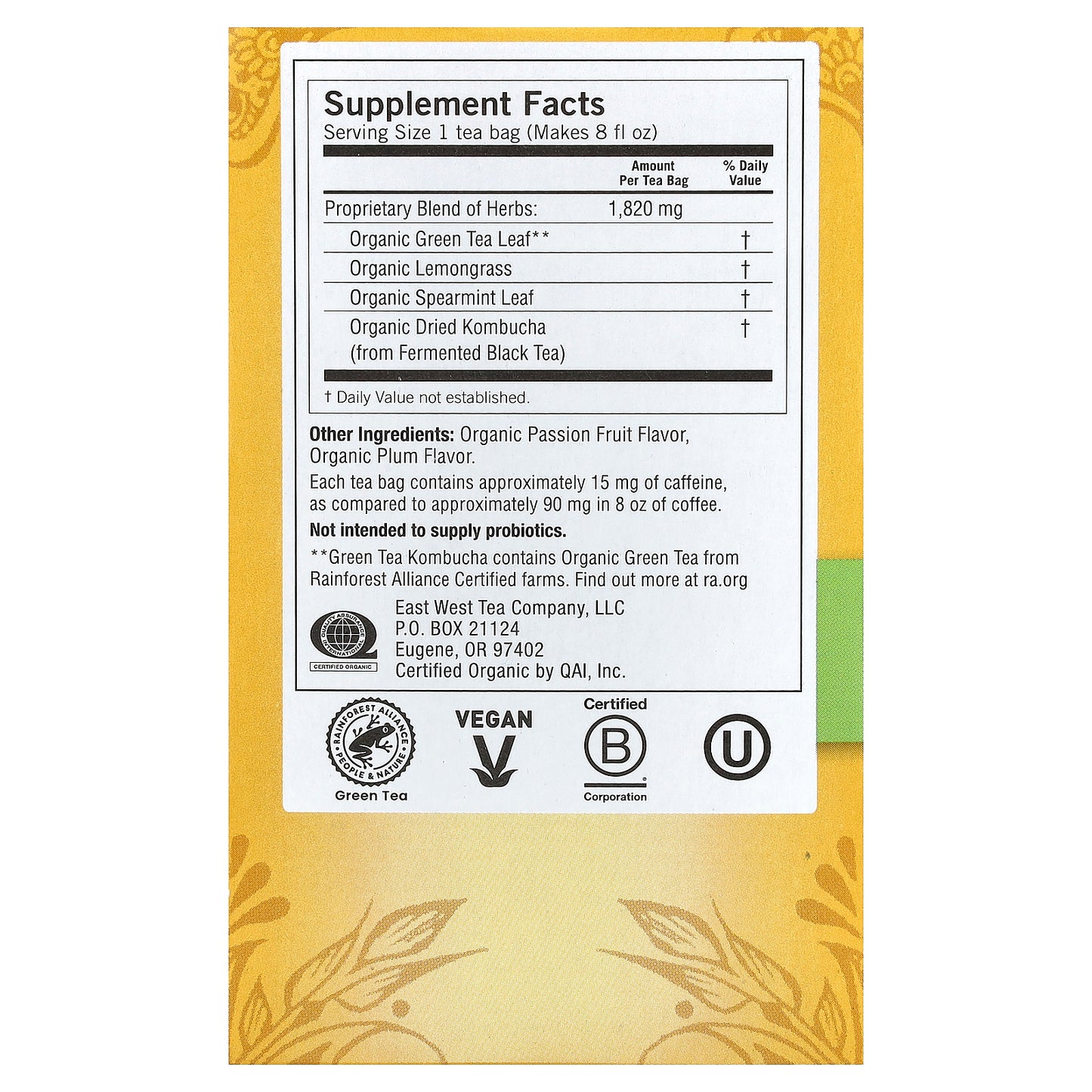 Yogi Tea, Green Tea Kombucha, 16 Tea Bags, 1.12 oz (32 g)