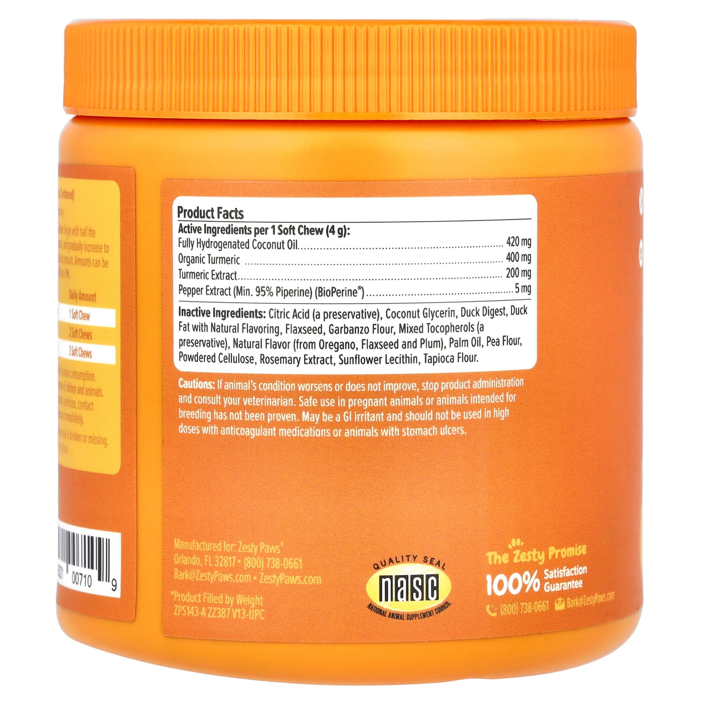 Zesty Paws, Turmeric Curcumin Bites™ for Dogs, Multifunctional, All Ages, Duck, 90 Soft Chews, 12.7 oz (360 g)