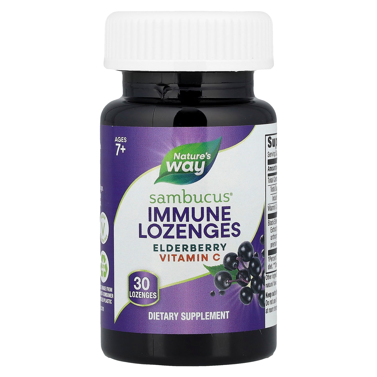 Nature's Way, Sambucus® Immune Lozenges, Elderberry + Vitamin C, Ages 7+, 30 Lozenges
