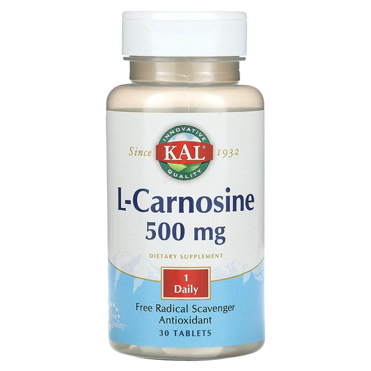 KAL, L-Carnosine, 500 mg, 30 Tablets