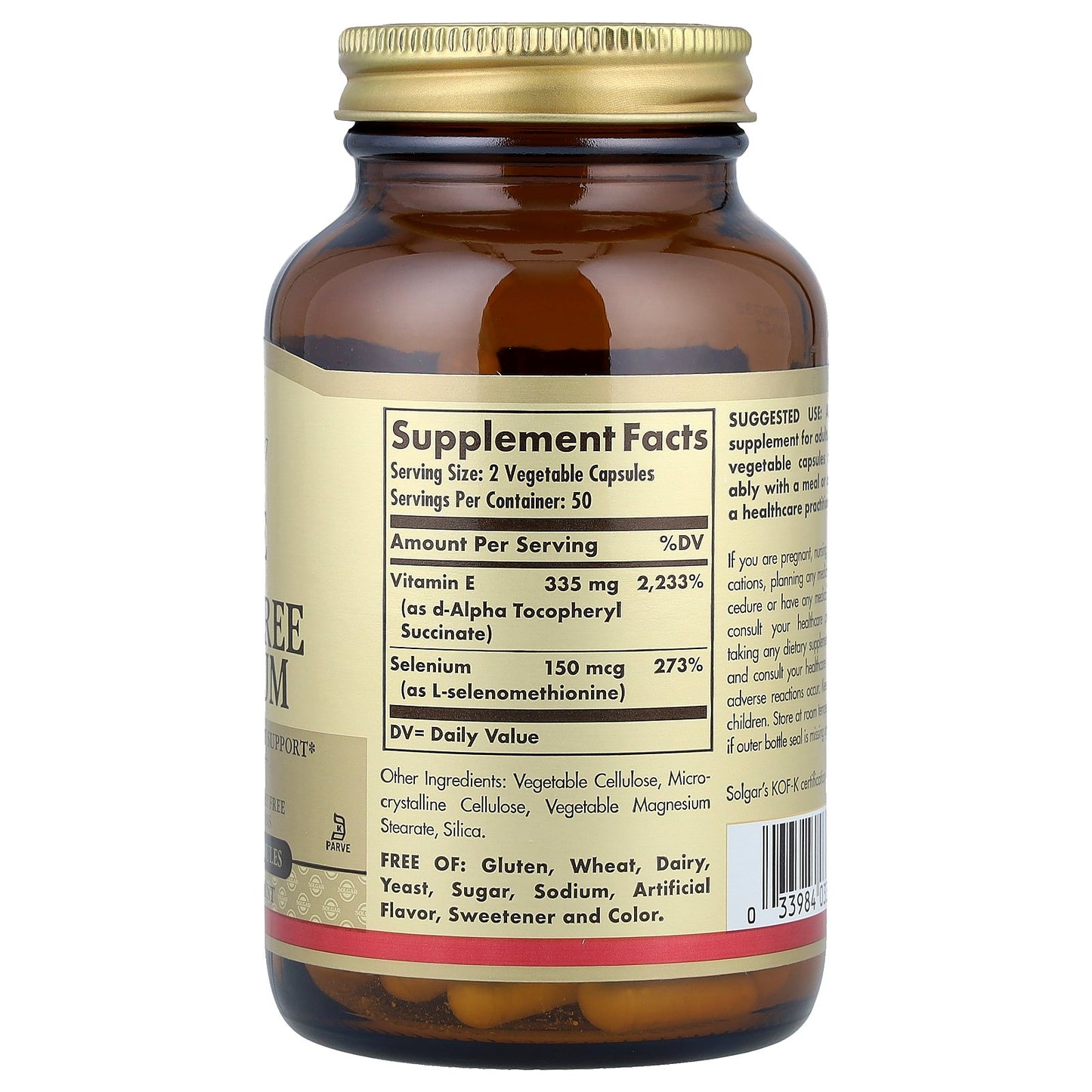 Solgar, Vitamin Dry E with Yeast Free Selenium, 100 Vegetable Capsules