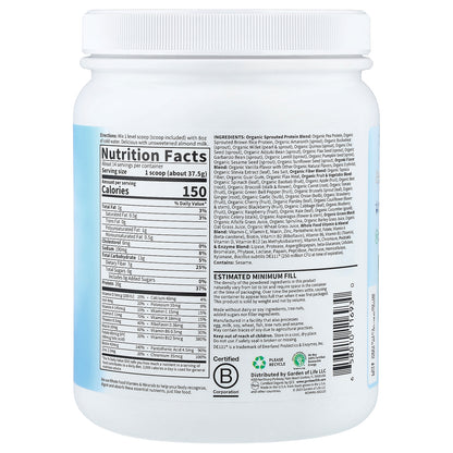 Garden of Life, RAW Organic Meal Replacement Shake, Vanilla, 18.52 oz (525 g)