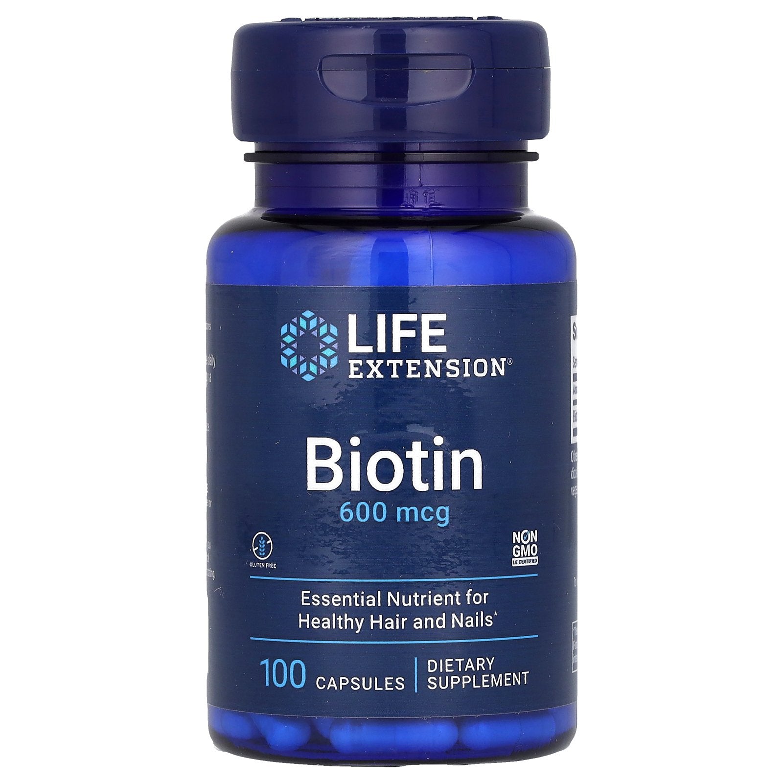 Life Extension, Biotin, 600 mcg, 100 Capsules