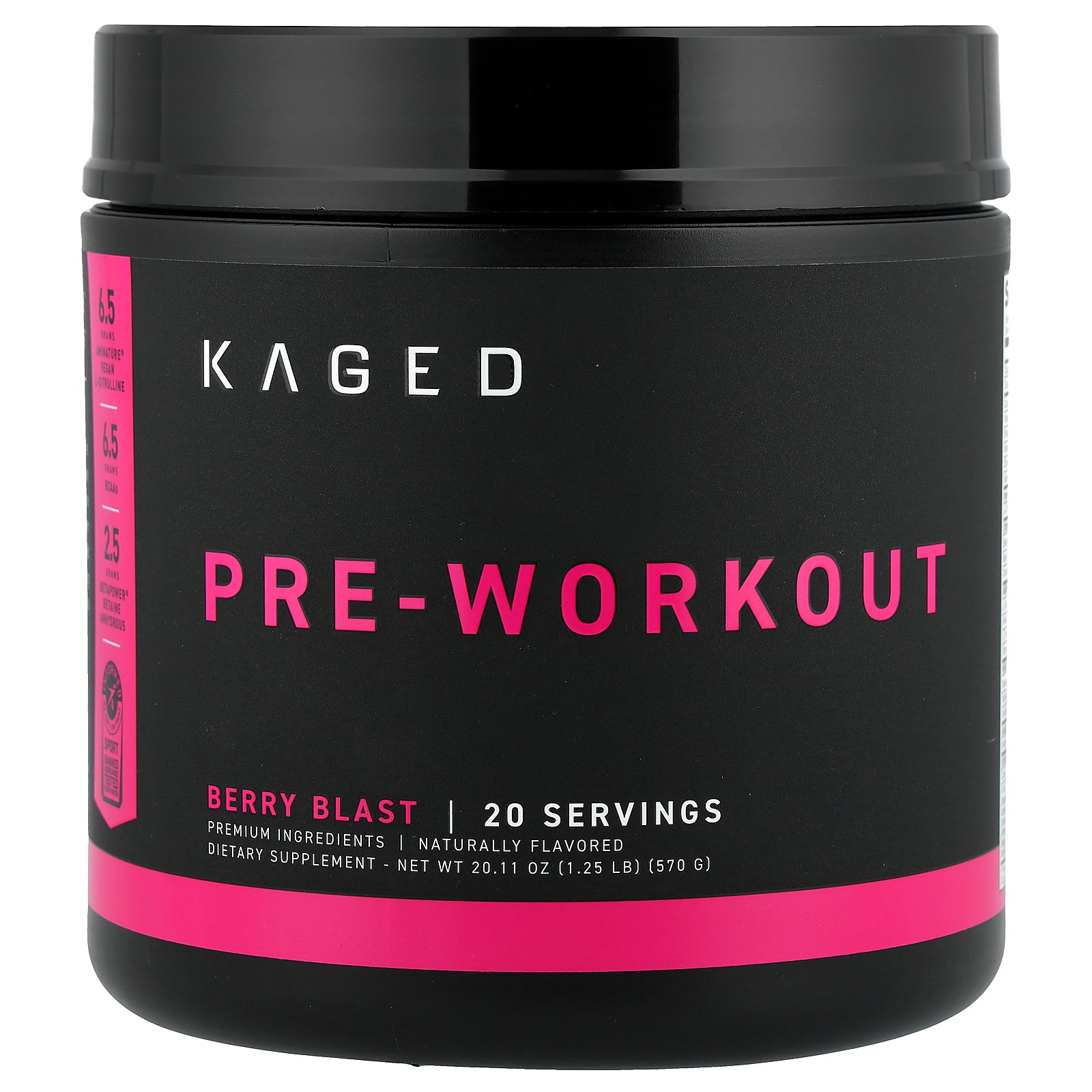Kaged, Pre-Workout, Berry Blast, 1.25 lb (570 g)
