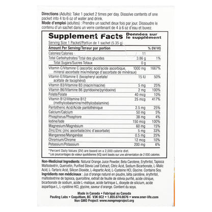 Ener-C, Bubbly Multivitamin Drink Mix, Sugar Free, Orange, 1,000 mg, 30 Packets, 0.2 oz (5.35 g) Each