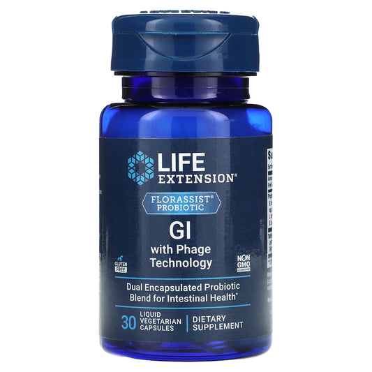 Life Extension, Florassist Probiotic, GI with Phage Technology, 30 Liquid Vegetarian Capsules