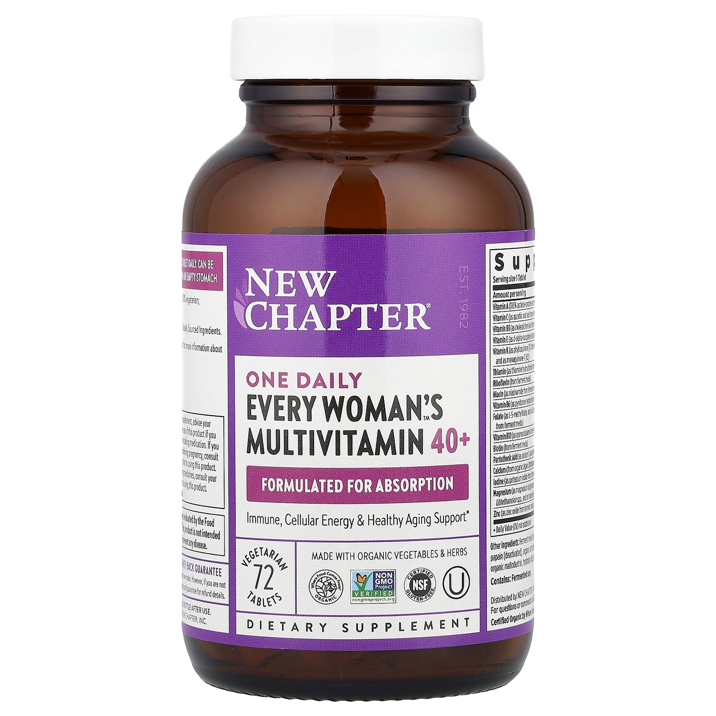 New Chapter, One Daily Every Woman's™ Multivitamin 40+, 72 Vegetarian Tablets