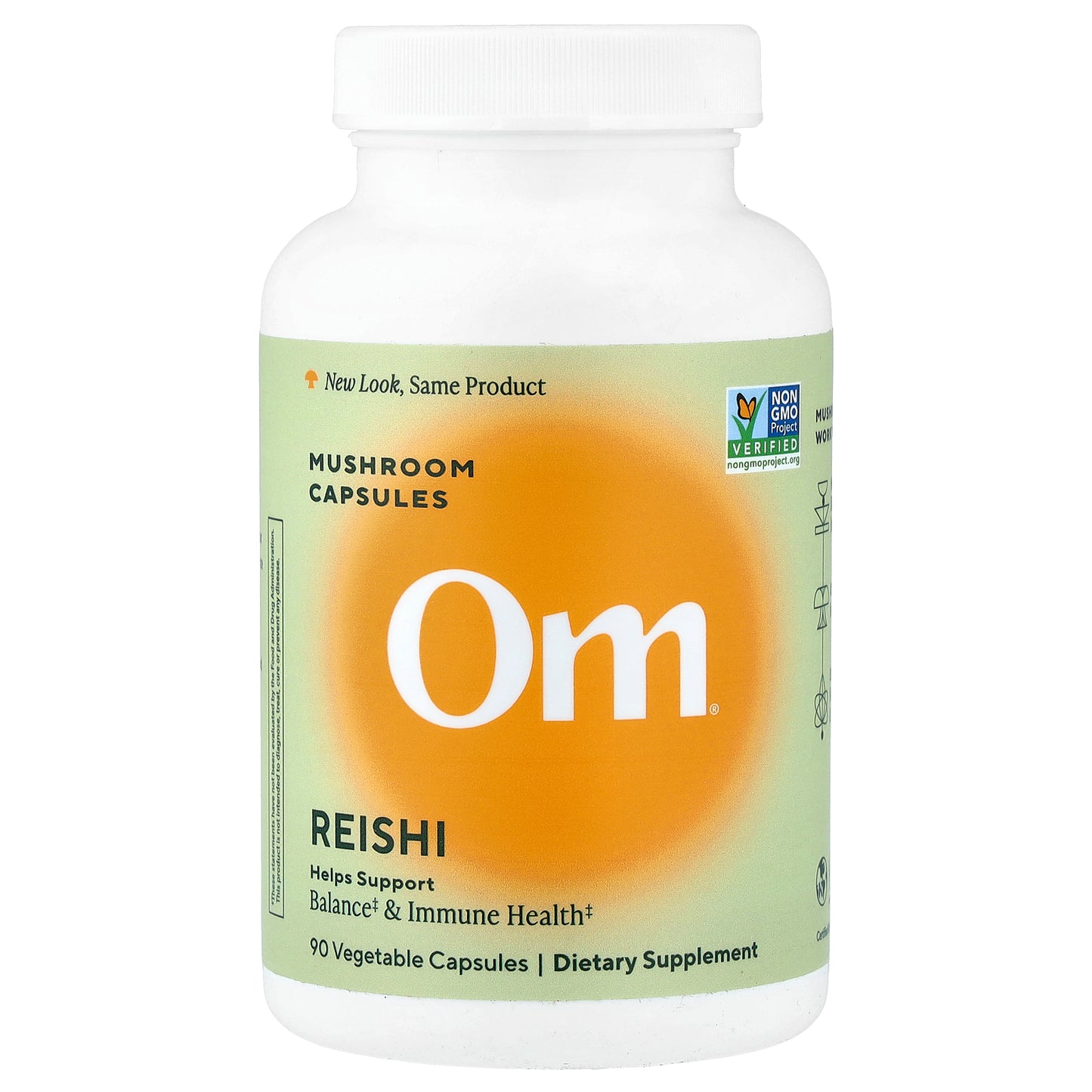 Om Mushrooms, Reishi Mushroom Capsules, 90 Vegetable Capsules (666 mg per Capsule )